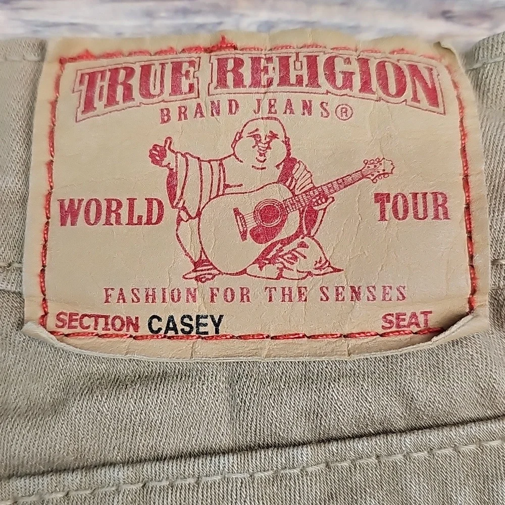 NEW TRUE RELIGION WORLD TOUR CASEY KHAKI LOW-RISE SKINNY ANKLE JEANS